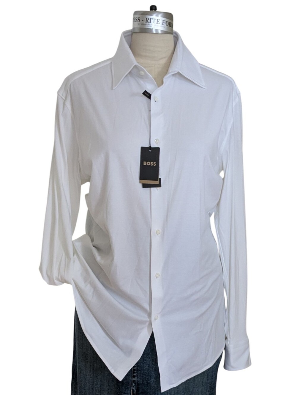 BOSS L-Hays Kent Slim Fit Dress Shirt Neck Size 16 NWT